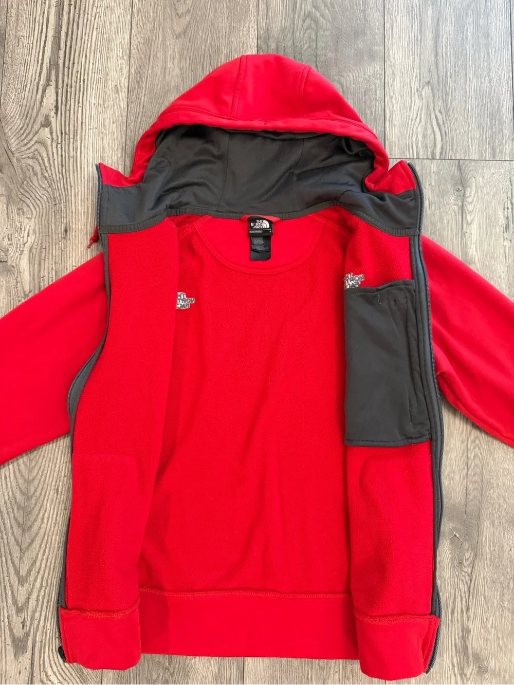 The North Face Red Full Zip Fleece Men’s Size: Small Fleece Jacket
